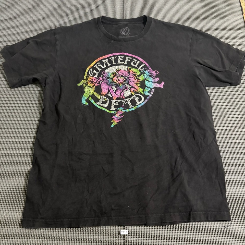 Grateful Dead Productions Mens Dancing Bears Graphic T-Shirt Black Large